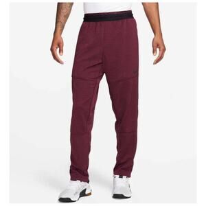 Nike Men's Pro Dri-FiT Fitness Training Pants Sz M Maroon Red & Black DV9910-681